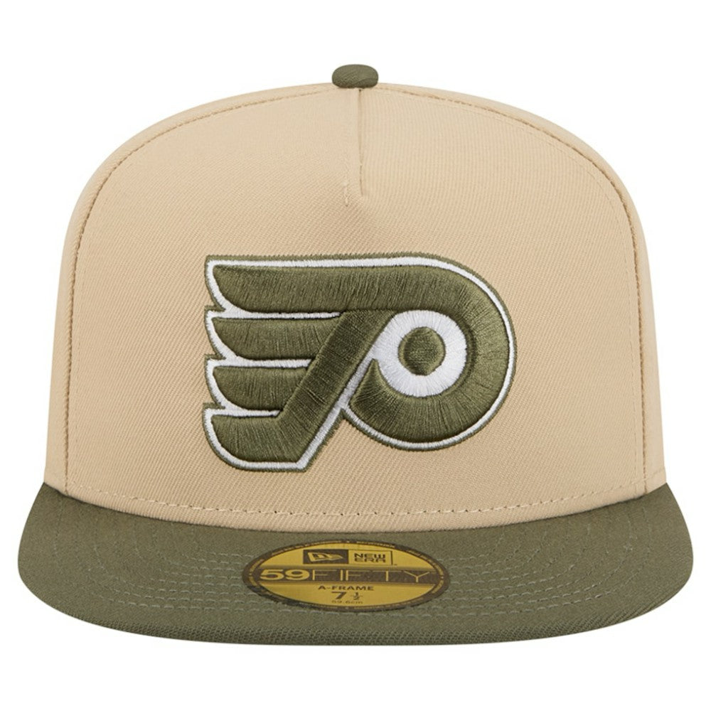 Philadelphia Flyers - New Era Color Pack Two-Tone 59FIFTY A-Frame Fitted Hat Tan/Olive