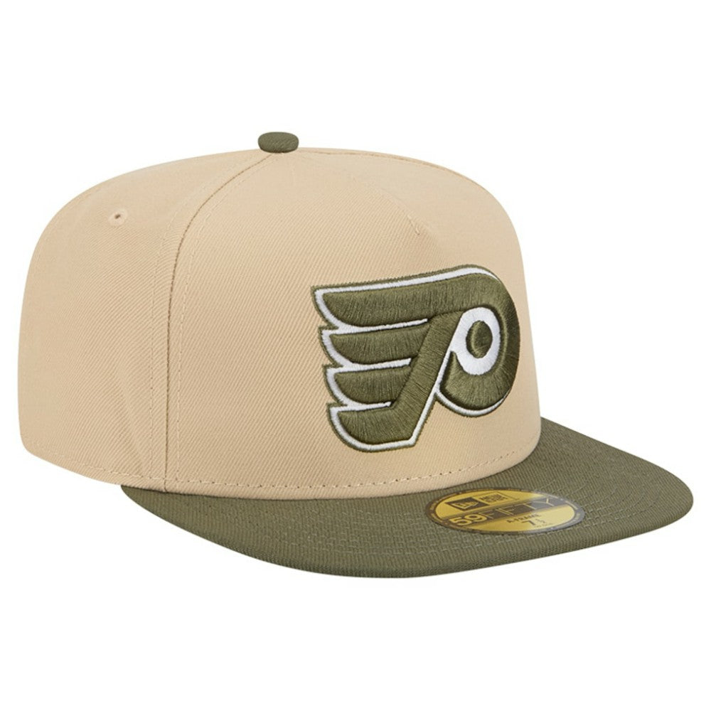 Philadelphia Flyers - New Era Color Pack Two-Tone 59FIFTY A-Frame Fitted Hat Tan/Olive