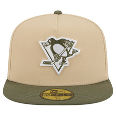 Pittsburgh Penguins New Era Color Pack Two-Tone 59FIFTY A-Frame Fitted Hat Tan/Olive