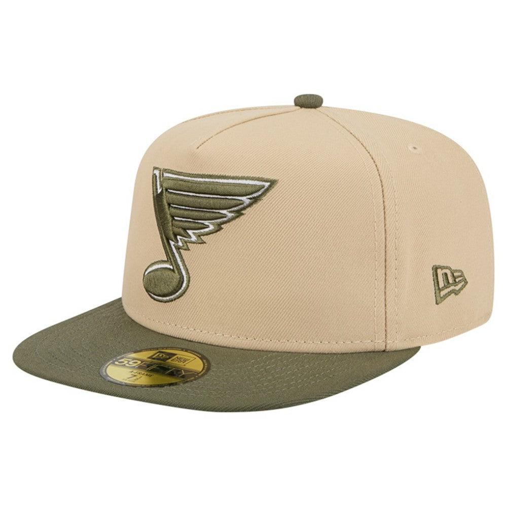 St. Louis Blues - New Era Color Pack Two-Tone 59FIFTY A-Frame Fitted Hat Tan/Olive