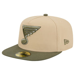St. Louis Blues - New Era Color Pack Two-Tone 59FIFTY A-Frame Fitted Hat Tan/Olive