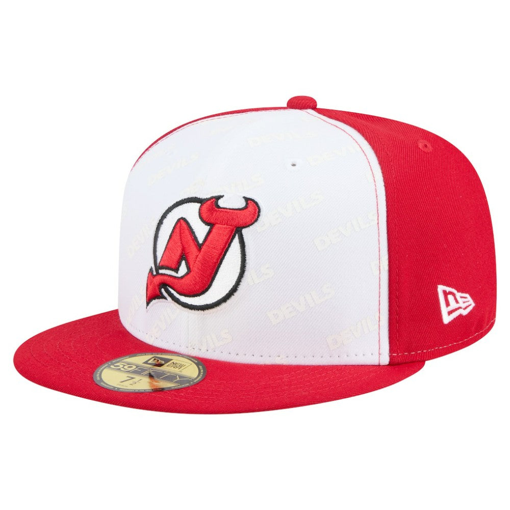 New Jersey Devils - New Era Repeat Two-Tone 59FIFTY Fitted Hat White/Red