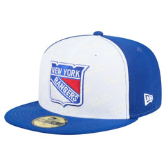 New York Rangers New Era Repeat Two-Tone 59FIFTY Fitted Hat White/Blue