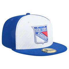 New York Rangers New Era Repeat Two-Tone 59FIFTY Fitted Hat White/Blue
