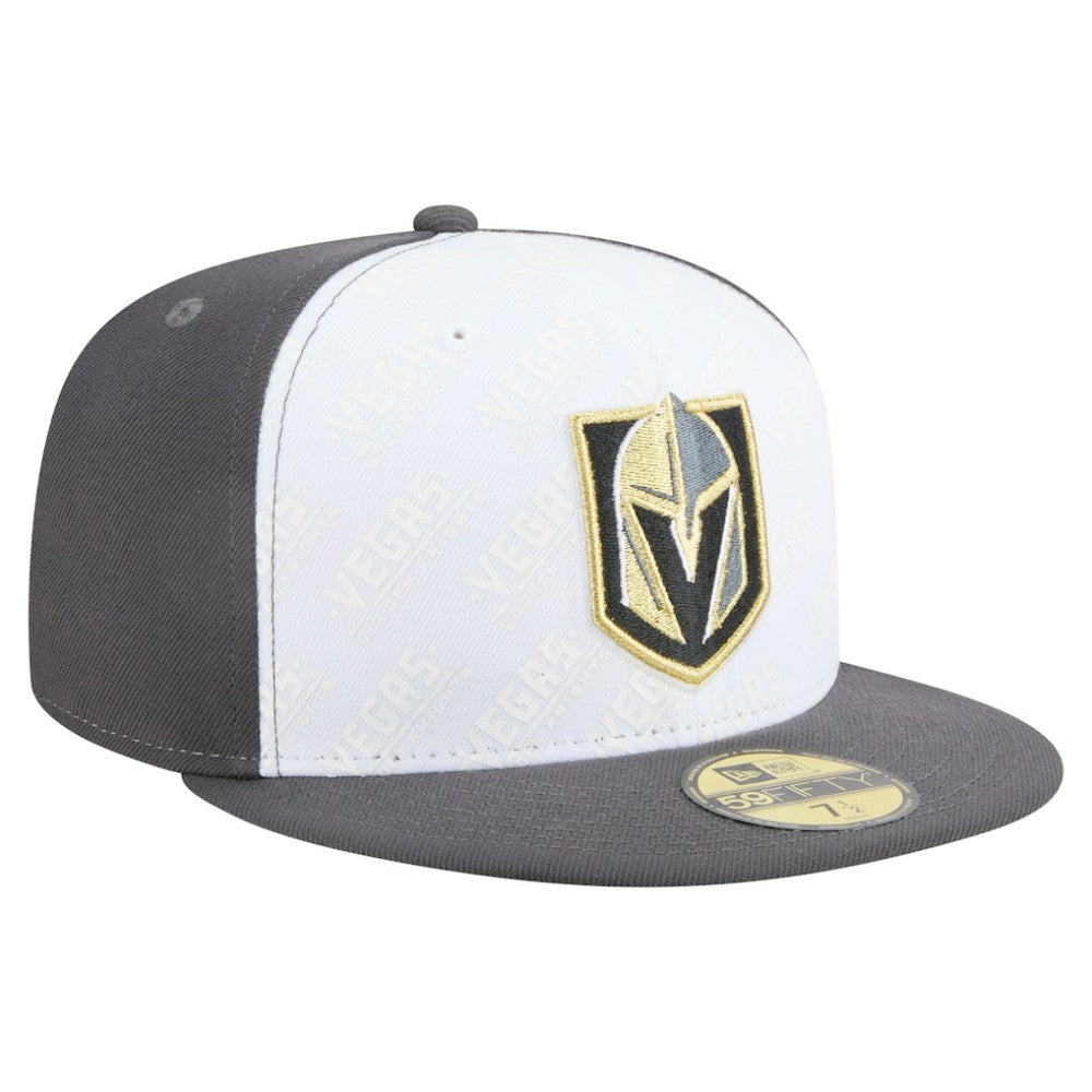 Vegas Golden Knights New Era Repeat Two-Tone 59FIFTY Fitted Hat White/Gray
