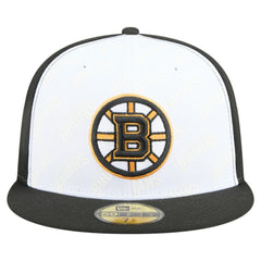 Boston Bruins New Era Repeat Two-Tone 59FIFTY Fitted Hat White/Black