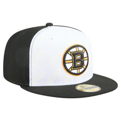 Boston Bruins New Era Repeat Two-Tone 59FIFTY Fitted Hat White/Black