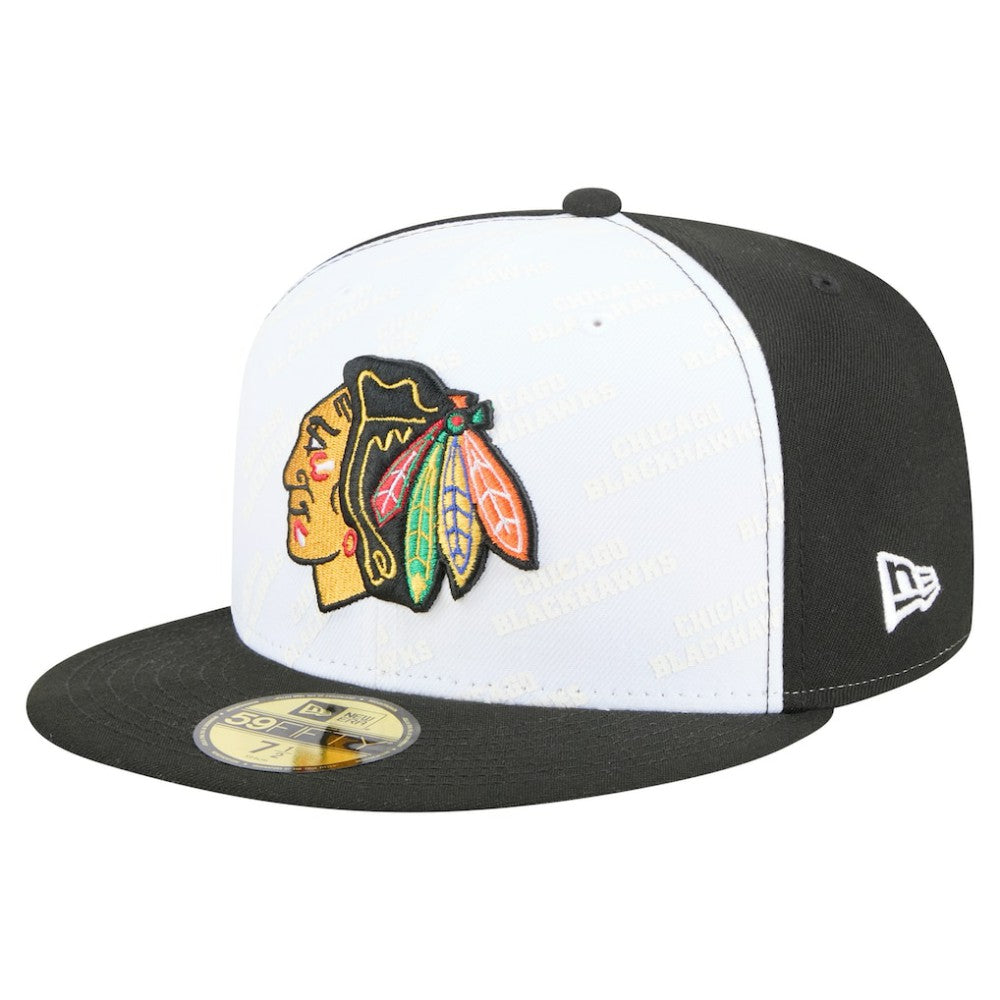 Chicago Blackhawks New Era Repeat Two-Tone 59FIFTY Fitted Hat White/Black