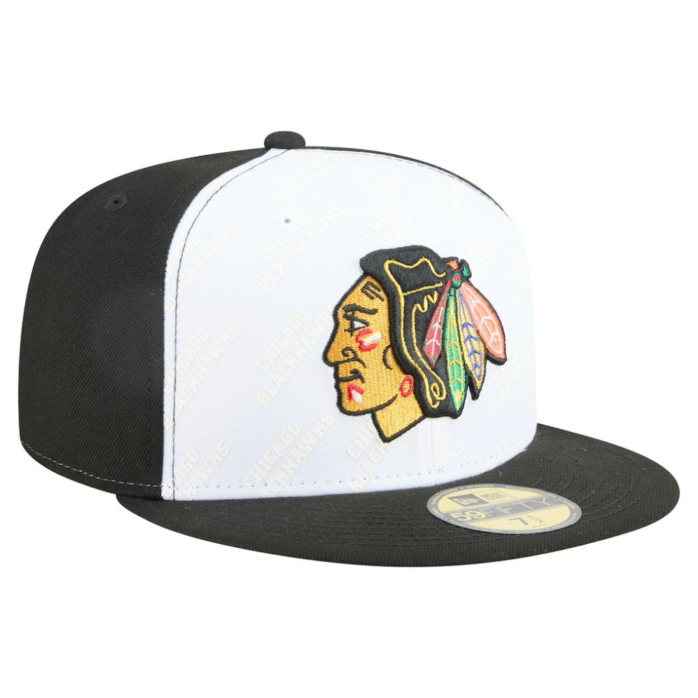 Chicago Blackhawks New Era Repeat Two-Tone 59FIFTY Fitted Hat White/Black