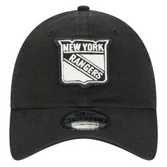 New York Rangers New Era Stamp Fabric Applique 9TWENTY Adjustable Hat Black