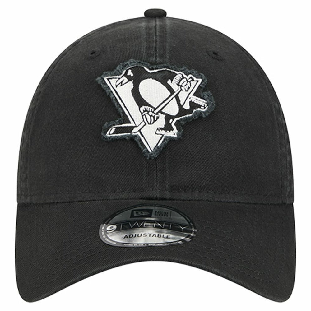 Pittsburgh Penguins New Era Stamp Fabric Applique 9TWENTY Adjustable Hat Black