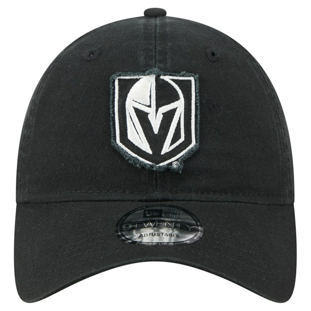 Vegas Golden Knights New Era Stamp Fabric Applique 9TWENTY Adjustable Hat Black