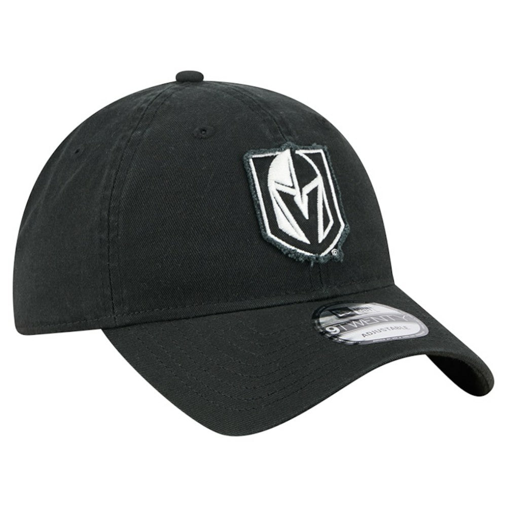 Vegas Golden Knights New Era Stamp Fabric Applique 9TWENTY Adjustable Hat Black