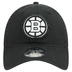 Boston Bruins New Era Stamp Fabric Applique 9TWENTY Adjustable Hat Black