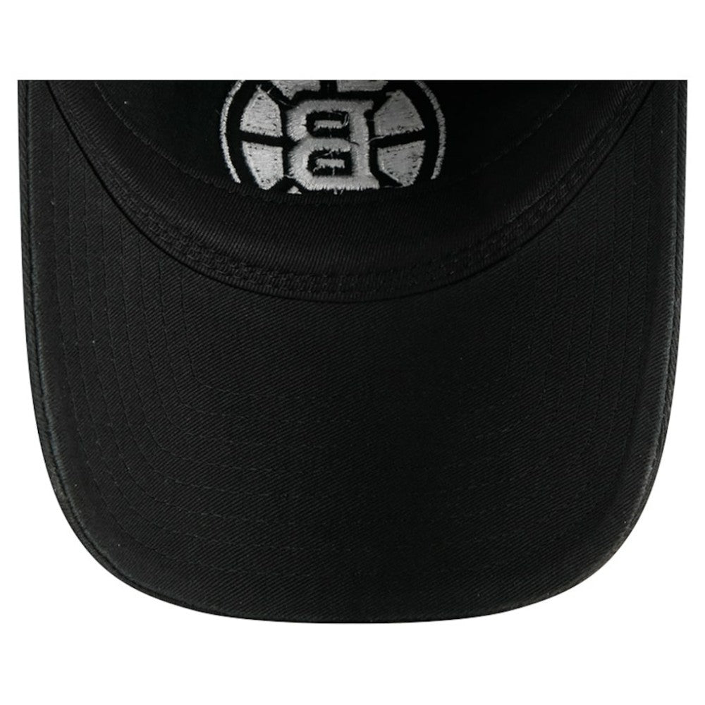 Boston Bruins New Era Stamp Fabric Applique 9TWENTY Adjustable Hat Black