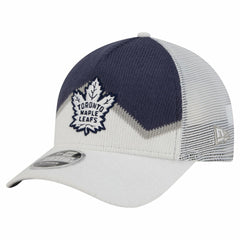 Toronto Maple Leafs - New Era Hockey Sock 9FORTY A-Frame M-Crown Adjustable Trucker Hat White/Blue