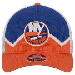 New York Islanders - New Era Hockey Sock 9FORTY A-Frame M-Crown Adjustable Trucker Hat Orange/Royal