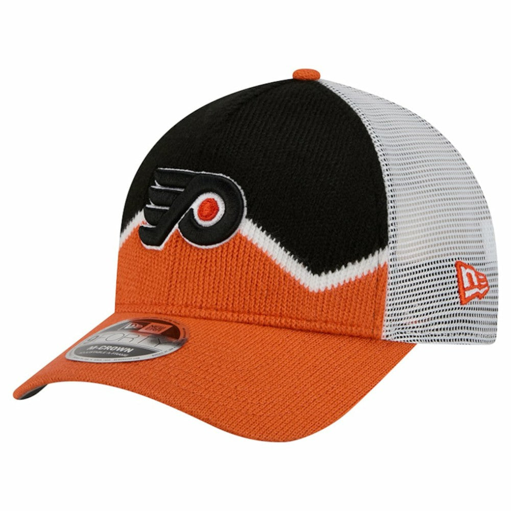 Philadelphia Flyers - New Era Hockey Sock 9FORTY A-Frame M-Crown Adjustable Trucker Hat Orange/Black