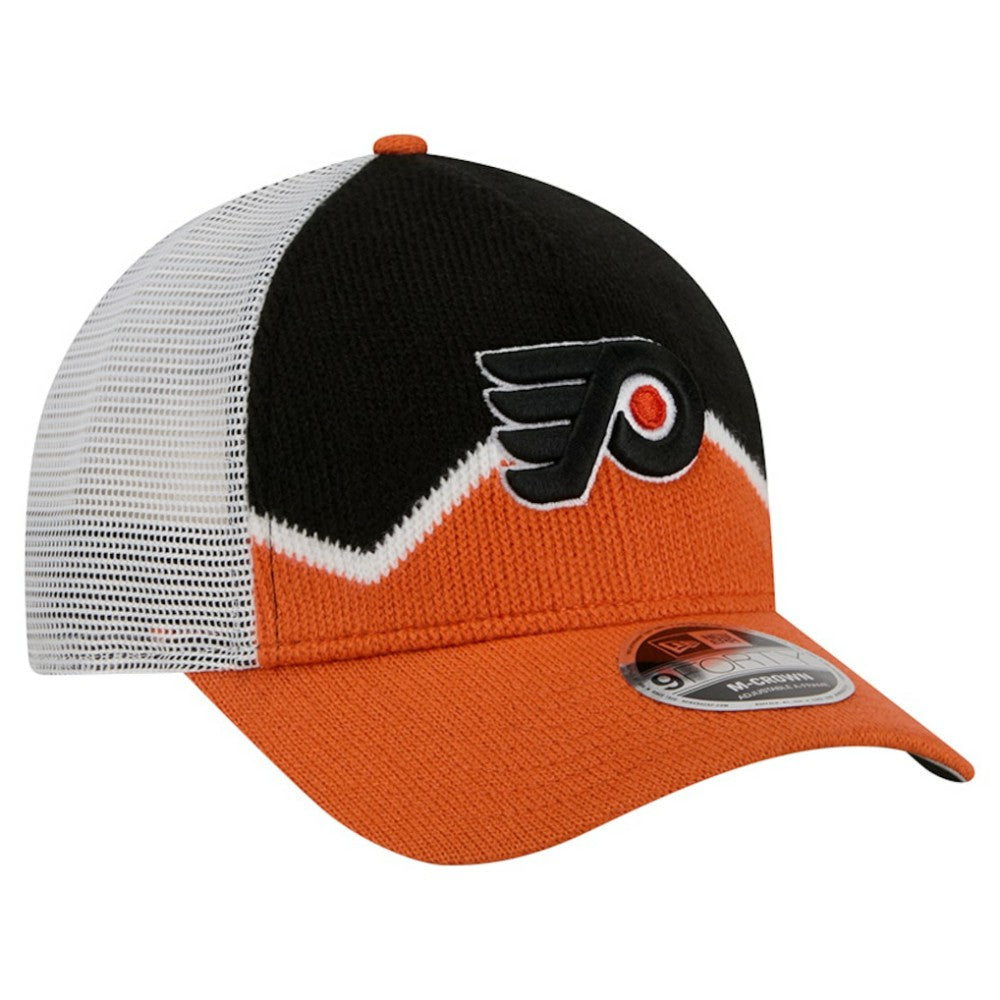 Philadelphia Flyers - New Era Hockey Sock 9FORTY A-Frame M-Crown Adjustable Trucker Hat Orange/Black