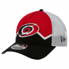 Carolina Hurricanes - New Era Hockey Sock 9FORTY A-Frame M-Crown Adjustable Trucker Hat Black/Red