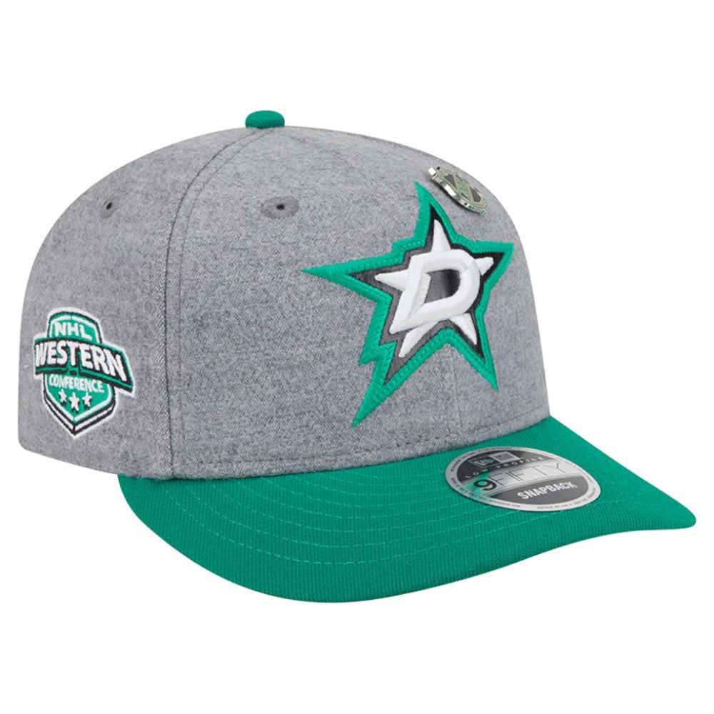 Dallas Stars - New Era Wool Pin Low Profile 9FIFTY Snapback Hat Kelly Green/Green