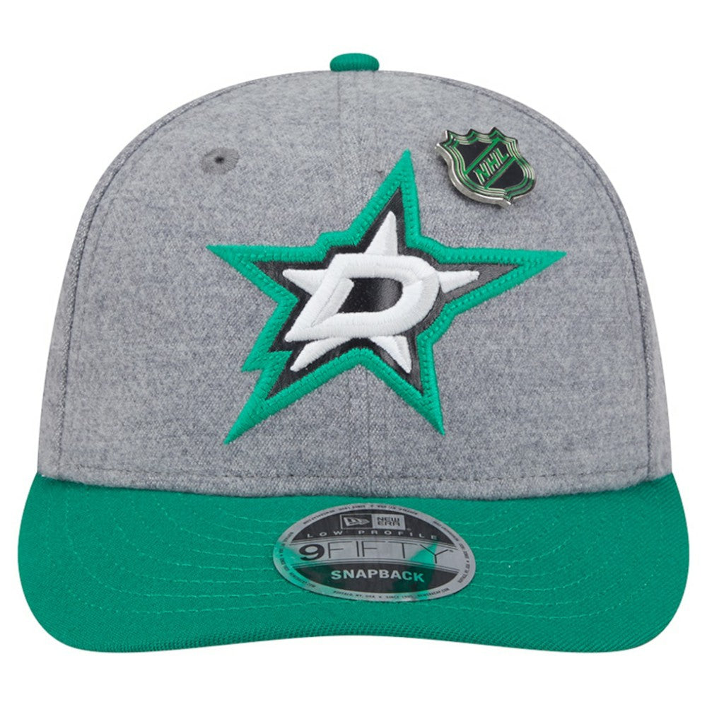 Dallas Stars - New Era Wool Pin Low Profile 9FIFTY Snapback Hat Kelly Green/Green