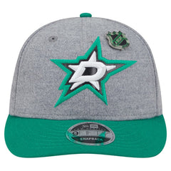 Dallas Stars - New Era Wool Pin Low Profile 9FIFTY Snapback Hat Kelly Green/Green