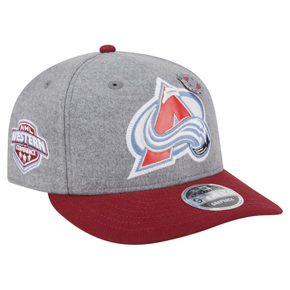 Colorado Avalanche - New Era Wool Pin Low Profile 9FIFTY Snapback Hat Gray/Burgundy
