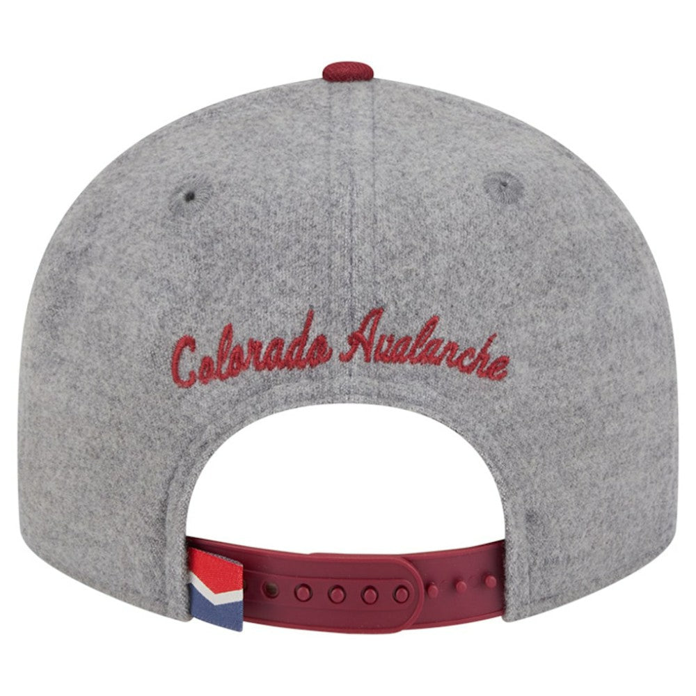 Colorado Avalanche - New Era Wool Pin Low Profile 9FIFTY Snapback Hat Gray/Burgundy