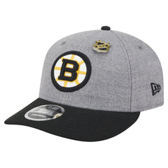 Boston Bruins New Era Wool Pin Low Profile 9FIFTY Snapback Hat Gray/Black