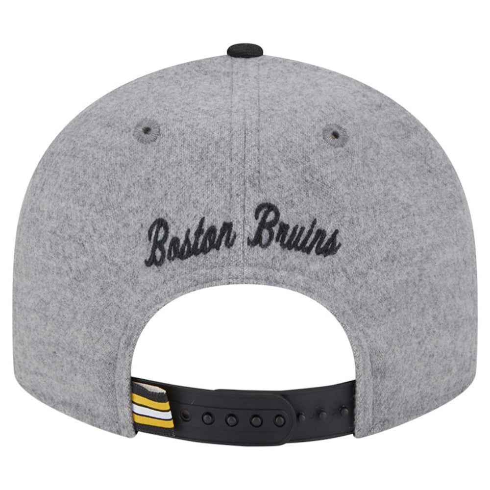 Boston Bruins New Era Wool Pin Low Profile 9FIFTY Snapback Hat Gray/Black