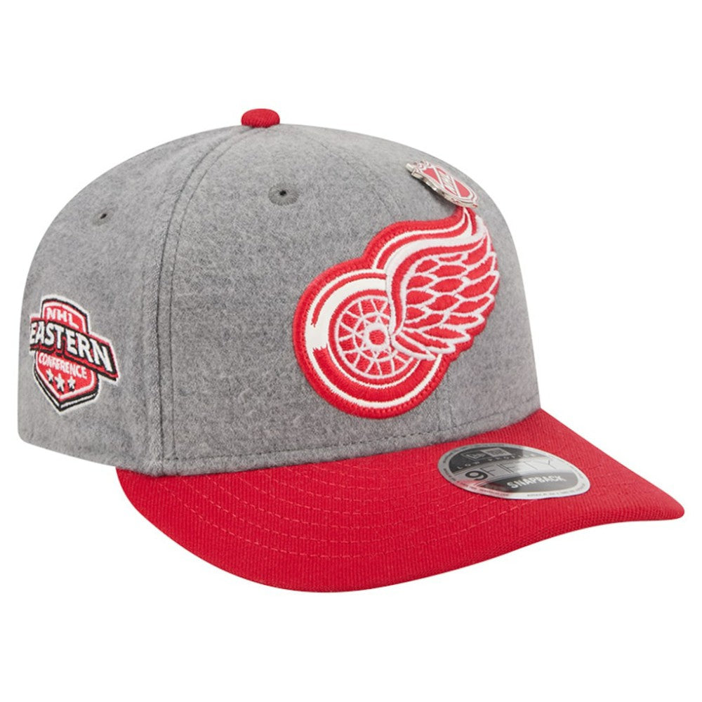 Detroit Red Wings - New Era Wool Pin Low Profile 9FIFTY Snapback Hat Gray/Red