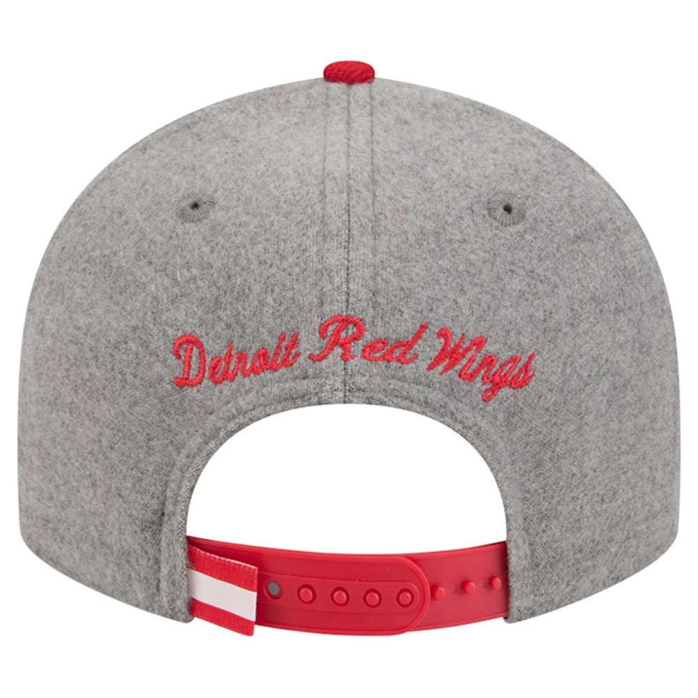 Detroit Red Wings - New Era Wool Pin Low Profile 9FIFTY Snapback Hat Gray/Red