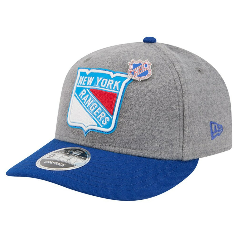 New York Rangers New Era Wool Pin Low Profile 9FIFTY Snapback Hat Gray/Blue