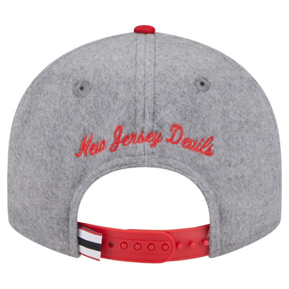 New Jersey Devils - New Era Wool Pin Low Profile 9FIFTY Snapback Hat Gray/Red