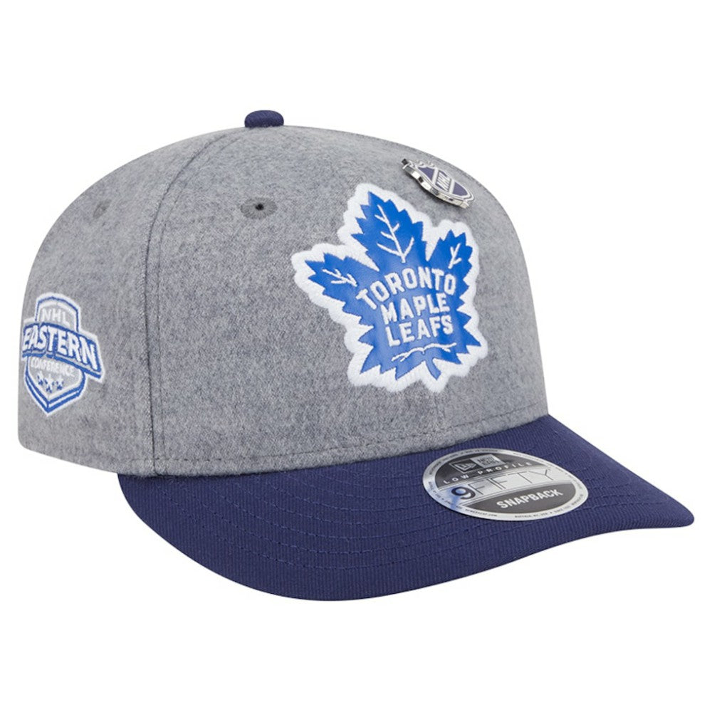 Toronto Maple Leafs - New Era Wool Pin Low Profile 9FIFTY Snapback Hat Gray/Blue