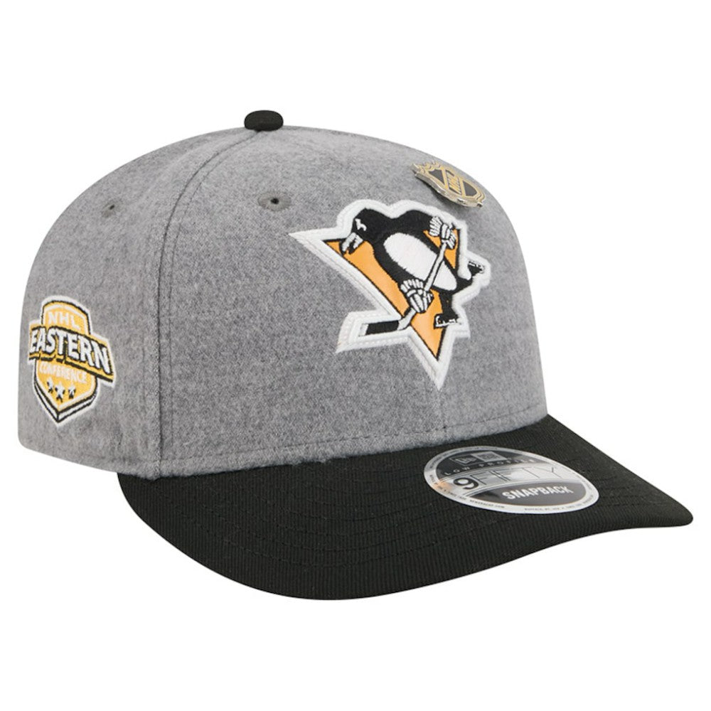 Pittsburgh Penguins New Era Wool Pin Low Profile 9FIFTY Snapback Hat Gray/Black