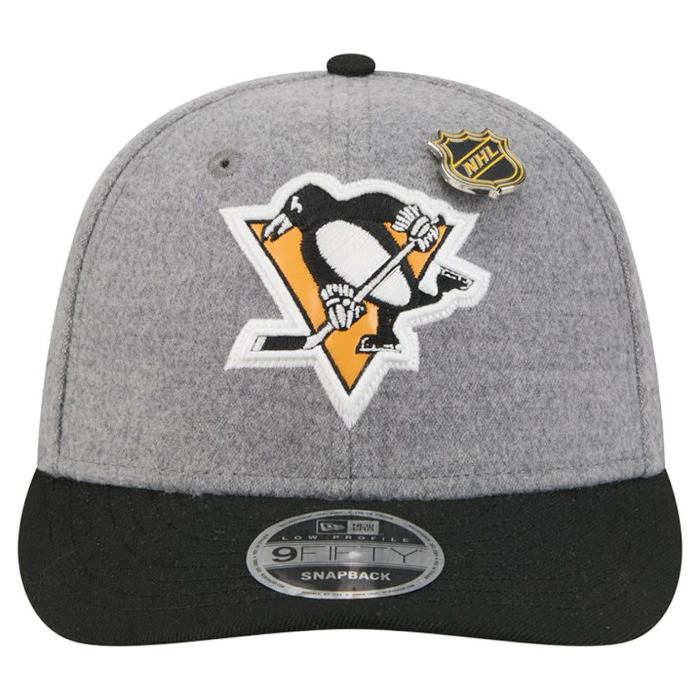 Pittsburgh Penguins New Era Wool Pin Low Profile 9FIFTY Snapback Hat Gray/Black