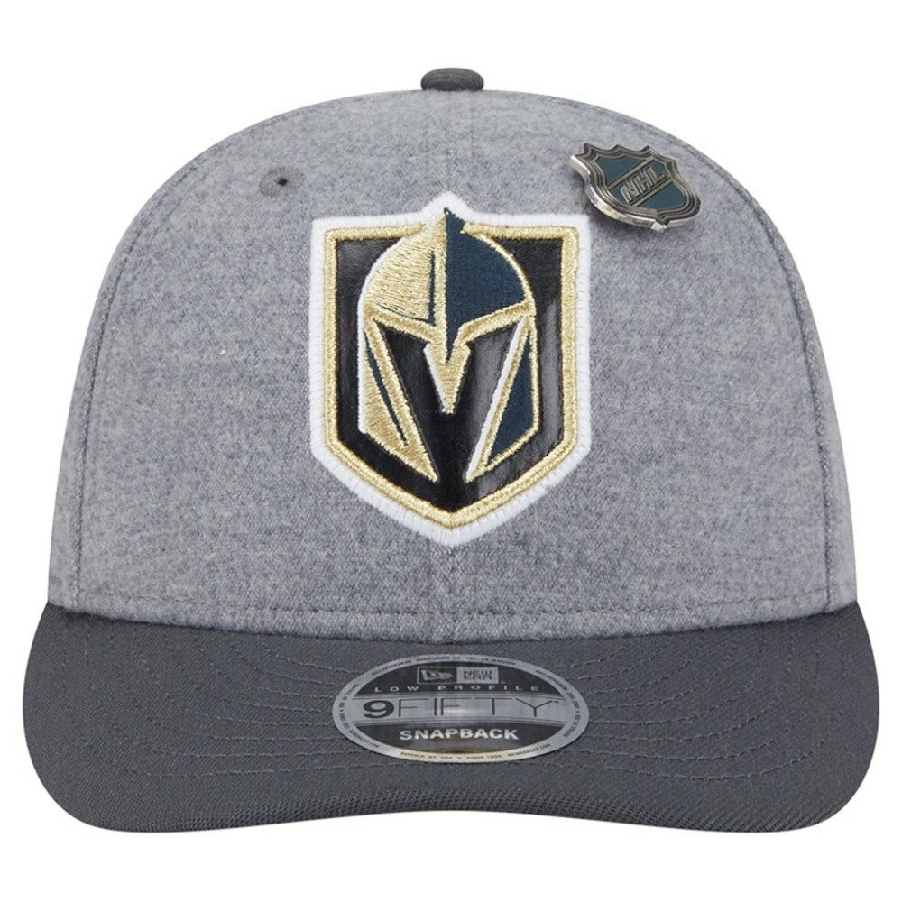 Vegas Golden Knights New Era Wool Pin Low Profile 9FIFTY Snapback Hat Gray/Black