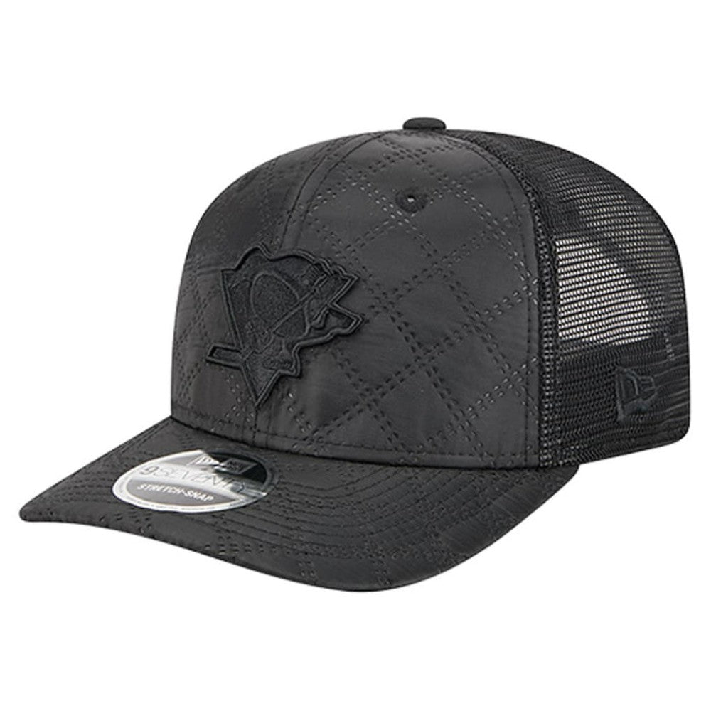 Pittsburgh Penguins New Era Quilted Nylon 9SEVENTY Adjustable Trucker Hat Black