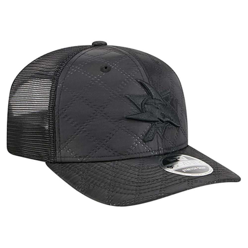 San Jose Sharks - New Era Quilted Nylon 9SEVENTY Adjustable Trucker Hat Black