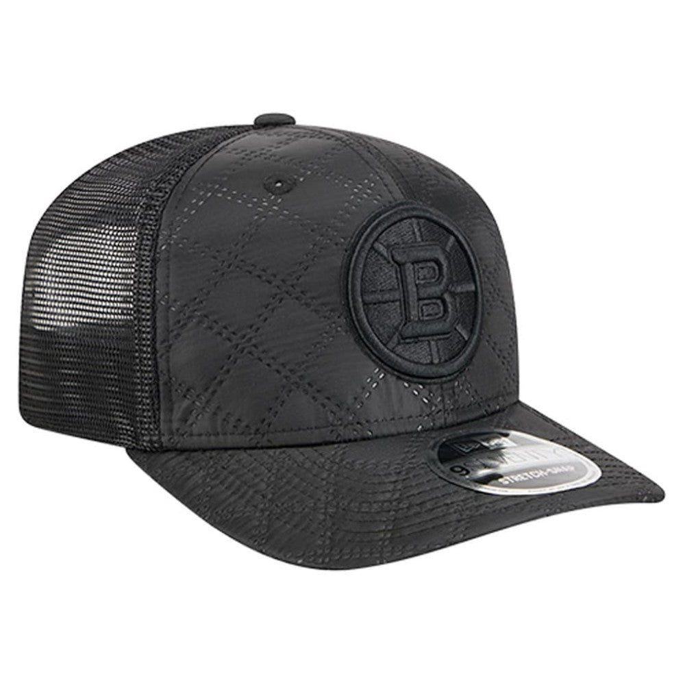 Boston Bruins New Era Quilted Nylon 9SEVENTY Adjustable Trucker Hat Black