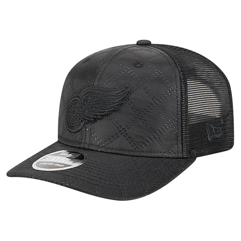 Detroit Red Wings - New Era Quilted Nylon 9SEVENTY Adjustable Trucker Hat Black
