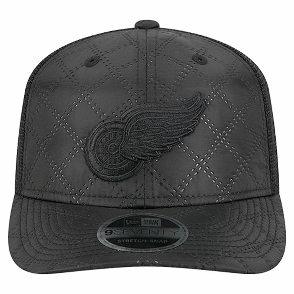 Detroit Red Wings - New Era Quilted Nylon 9SEVENTY Adjustable Trucker Hat Black