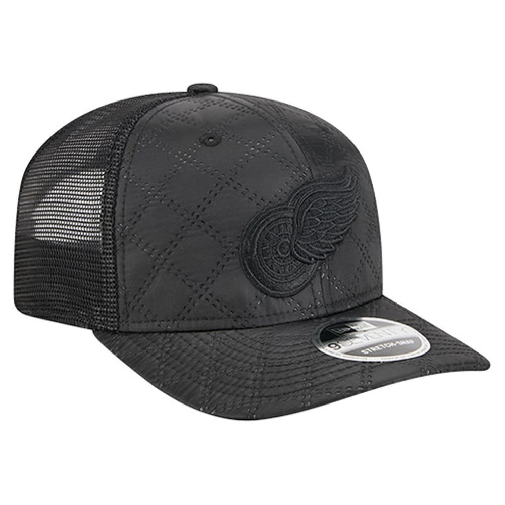 Detroit Red Wings - New Era Quilted Nylon 9SEVENTY Adjustable Trucker Hat Black
