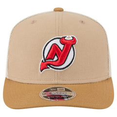 New Jersey Devils - New Era Two-Tone Trucker 9SEVENTY Stretch Snap Adjustable Hat Tan/Light Brown