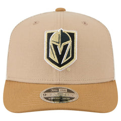 Vegas Golden Knights New Era Two-Tone Trucker 9SEVENTY Stretch Snap Adjustable Hat Tan/Light Brown