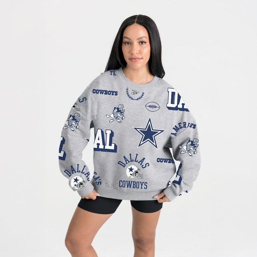 Dallas Cowboys Gameday Couture Women's Always On Repeat Fleece Sweatshirt Heather Gray - NFL