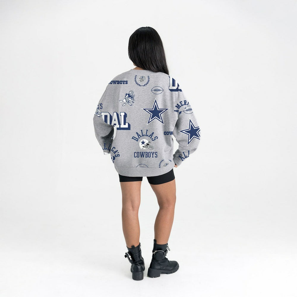 Dallas Cowboys Gameday Couture Women's Always On Repeat Fleece Sweatshirt Heather Gray - NFL