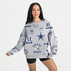 Dallas Cowboys Gameday Couture Women's Always On Repeat Fleece Sweatshirt Heather Gray - NFL